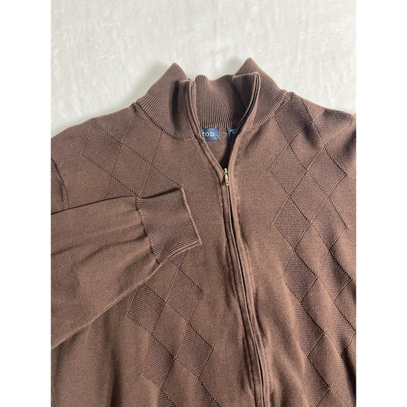 Izod Other - Izod Brown Zip-Up Argyle Sweater
